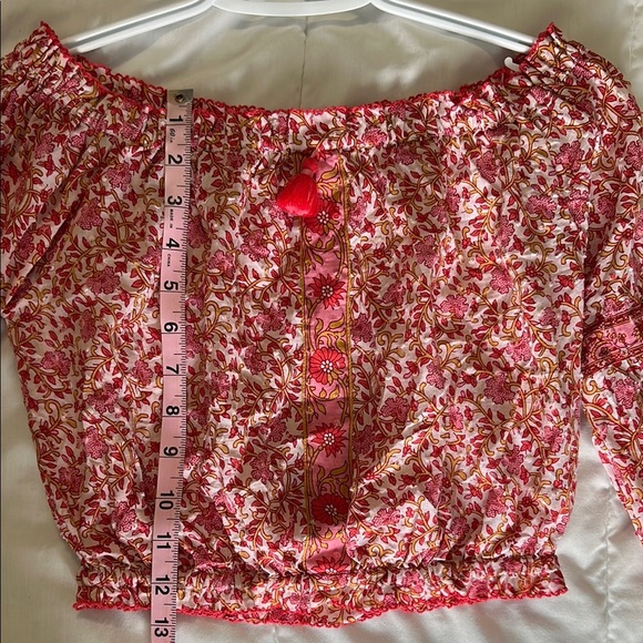 Poupette St. Barth Off-Shoulder Floral Cropped Blouse - Picture 9 of 10